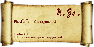 Moór Zsigmond névjegykártya